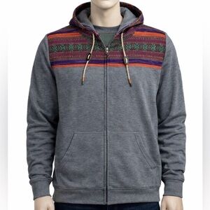Howler Bros NEW Men’s Shaman Zip Hoodie Zona Jaquard Heather Gray Sz.M Boho